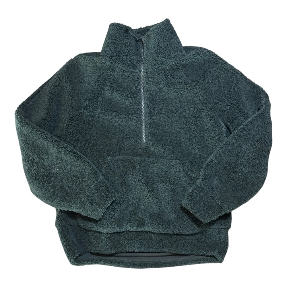 LULULEMON Scuba Oversized Fleece Funnel-Neck Half-Zip Smoked Spruce Sherpa XS/S